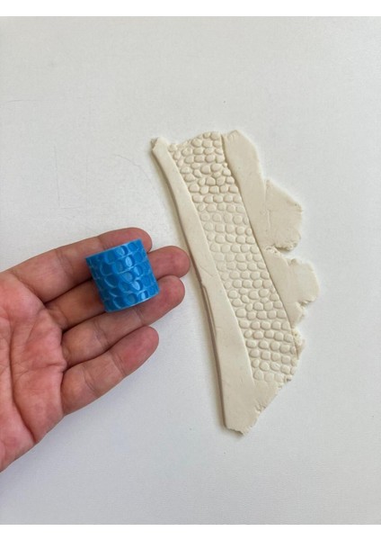 Taş Desen 1 Polimer Kil Doku Rulosu / Seramik Çamuru Desen Rulosu