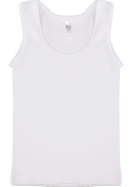 Kız Çocuk Kalp Motifli Geniş Askılı %100 Pamuk Beyaz Atlet 6'lı Paket modelleri