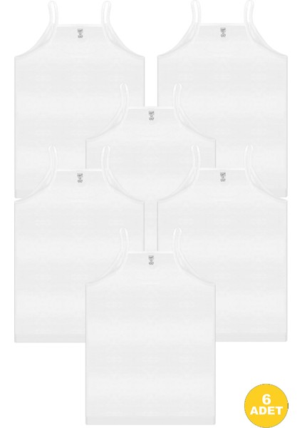 Kız Çocuk Ip Askılı %100 Pamuk Beyaz Premium Atlet 6'lı Paket fiyatları