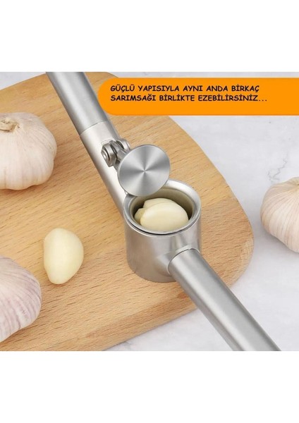 Haznelı Paslanmaz Sarımsak Ezici Yuvarlak Çelik Pres Hazneli Pratik Sarimsak Ezeceği Metal Paslanma fiyatları