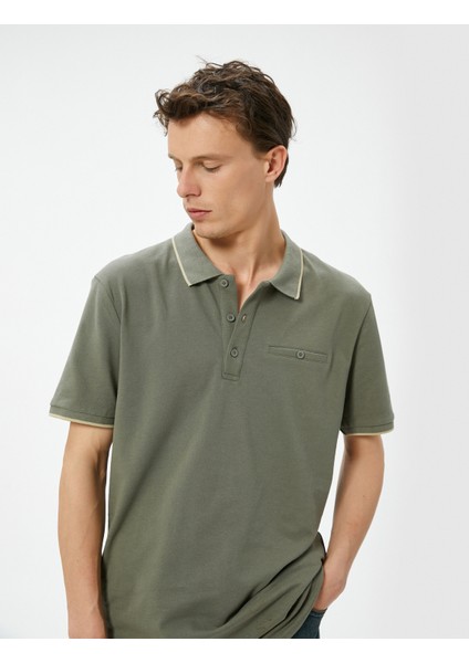 Polo Yaka Tişört Slim Fit Düğmeli Kısa Kollu Biyeli fiyatları