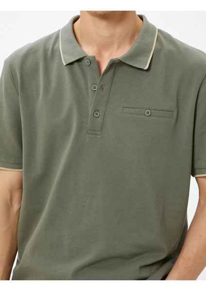 Polo Yaka Tişört Slim Fit Düğmeli Kısa Kollu Biyeli indirimleri