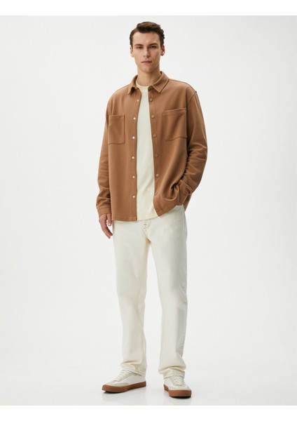 Spor Gömlek Uzun Kollu Klasik Yaka Cep Detaylı Çıtçıt Düğmeli fiyatları