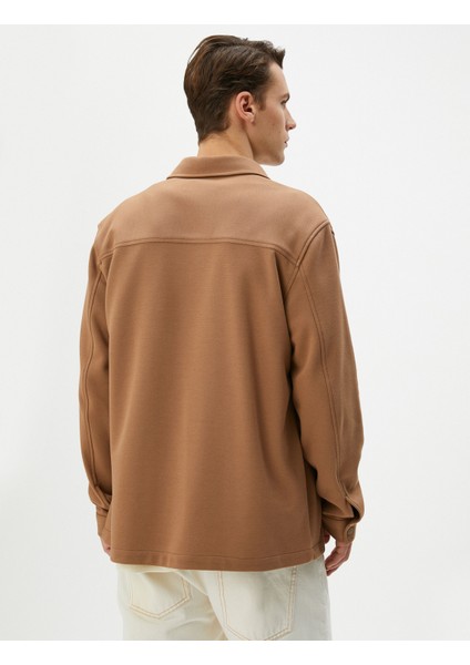 Spor Gömlek Uzun Kollu Klasik Yaka Cep Detaylı Çıtçıt Düğmeli fırsatları