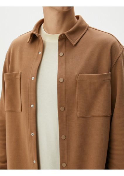 Spor Gömlek Uzun Kollu Klasik Yaka Cep Detaylı Çıtçıt Düğmeli indirimleri