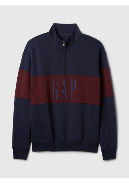 Erkek Lacivert Vintage Soft Gap Logo Oversized Pullover Sweatshirt