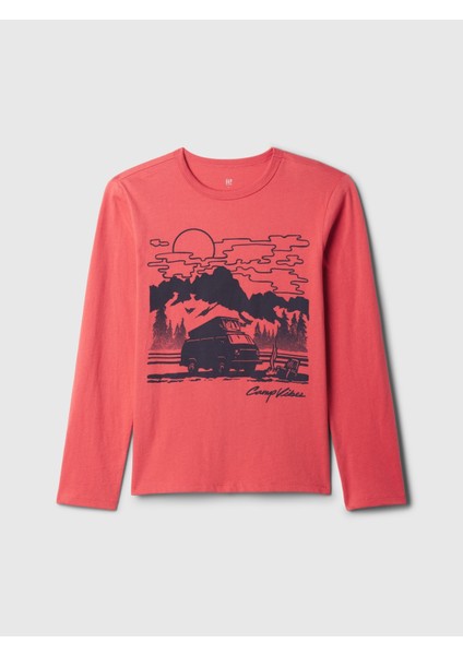 Erkek Çocuk Kırmızı Grafikli T-Shirt