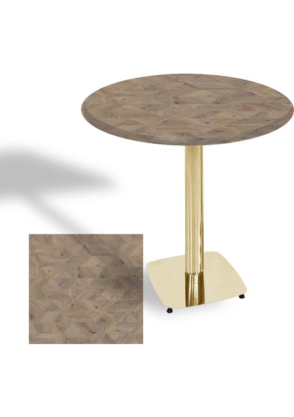 Tokyo Werzalit Yuvarlak Masa 90 cm (Gold) - Edgy Wood