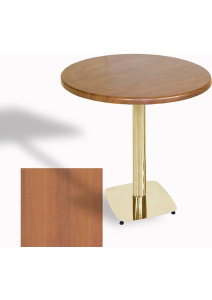 Tokyo Werzalit Yuvarlak Masa 90 cm (Gold) - Koyu Ahşap