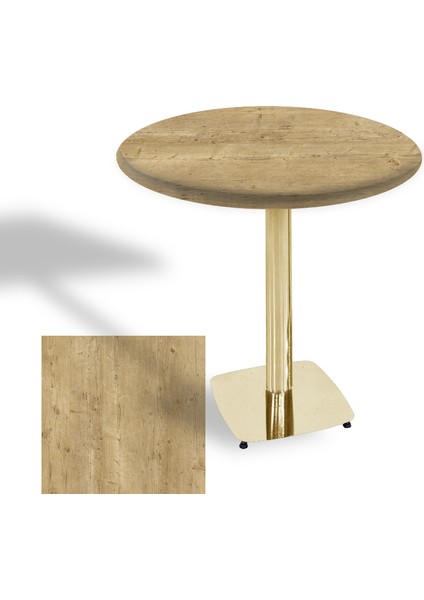 Tokyo Werzalit Yuvarlak Masa 80 cm (Gold) - Avalon Pine