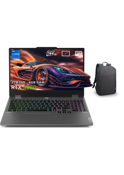 Loq 15IRX9 Intel Core I7-13650HX 8gb Ddr5 2tb SSD RTX4060 8gb 15.6 Inç 144Hz Full Hd Freedos Gaming Laptop 83DV00HNTRP31 + Lenovo B210 15.6" Çanta Hediyeli