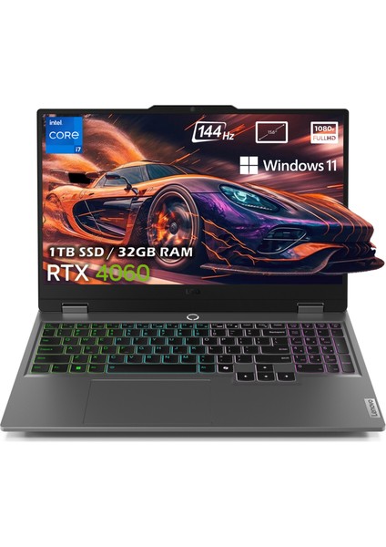 Loq 15IRX9 Intel Core I7-13650HX 32GB Ddr5 1tb SSD RTX4060 8gb 15.6 Inç 144Hz Full Hd W11PRO Gaming Laptop 83DV00HNTRP46