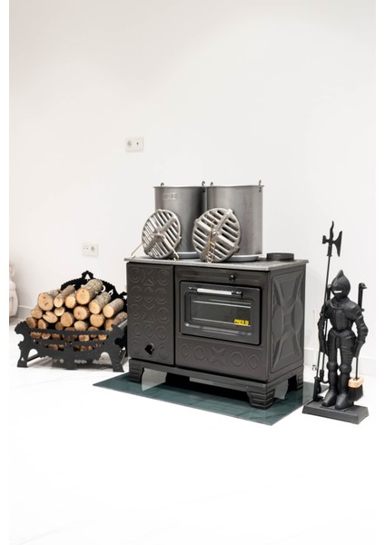 Kovalı Önden Delikli Kömür Odun Maşinga ve Fırınlı Kuzine Modeli