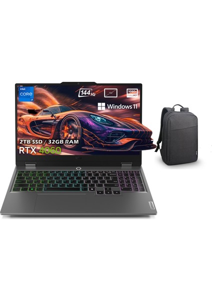 Loq 15IRX9 Intel Core I7-13650HX 32GB Ddr5 2tb SSD RTX4060 8gb 15.6 Inç 144Hz Full Hd W11PRO Gaming Laptop 83DV00HNTRP70 + Lenovo B210 15.6" Çanta Hediyeli