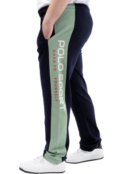 Büyük Beden Erkek Eşofman Altı Cepli Baskılı Sport 24516 Lacivert modelleri