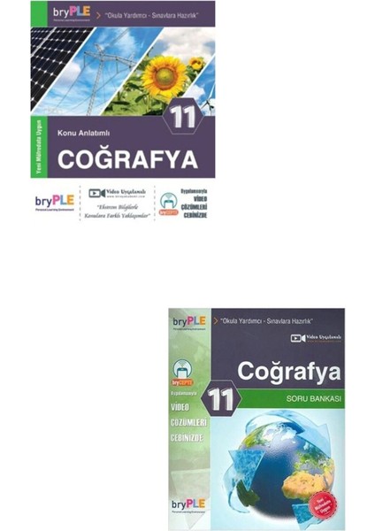 Bry Birey Eğitim Yayınları 11. Sınıf Coğrafya Konu Anlatımlı - Coğrafya Soru Bankası 2'li Set