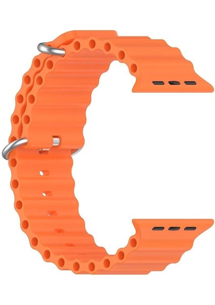 Watch Serisi Uyumlu Silikon Esnek Temizlenebilir Dalga Tasarım Delikli Model Akıllı Saat Kordon fırsatları