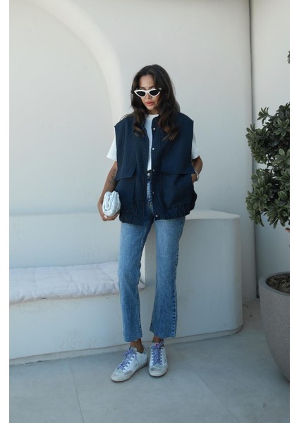 Mavi Boy Fit Kesik Paça Jean