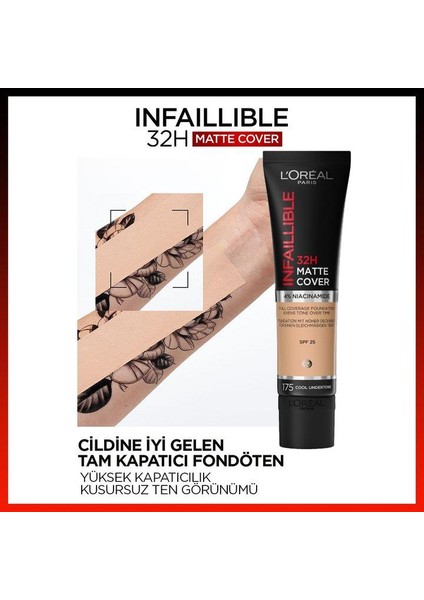 3 Adet Infaillible Matte Fondöten SPF25 Cool Undertone 175 ve Rosıe