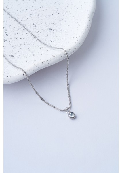 Droplet Silver Çelik Kolye