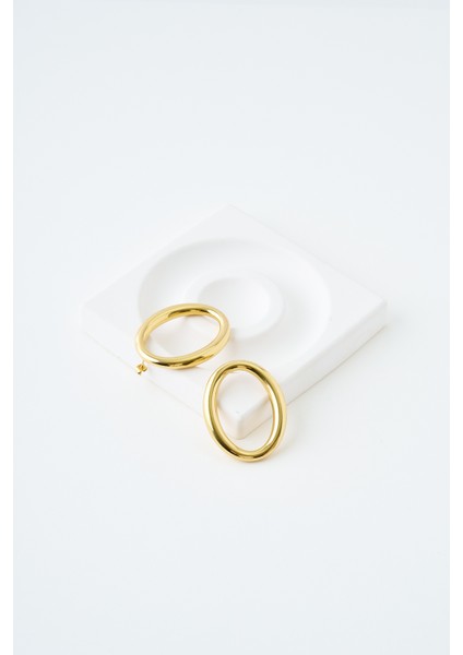 Ellipse Gold Çelik Küpe