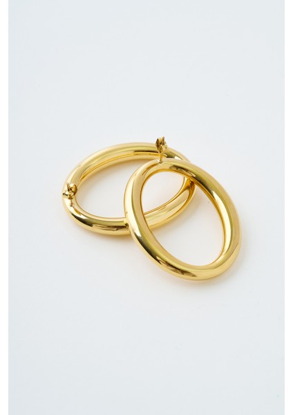 Ellipse Gold Çelik Küpe