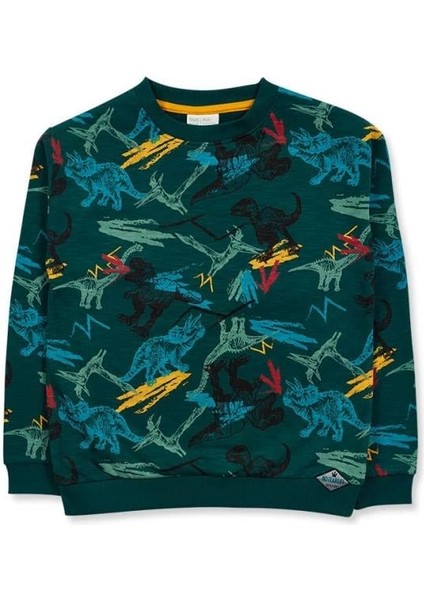 Dinozor Erkek Sweat - Yeşil