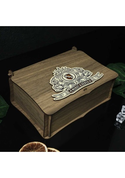 Ahşap Kutulu Vintage Tasarımlı Isim & Mesaj Yazılı Viski Kadehi Seti modelleri
