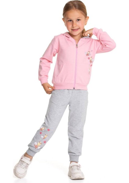 Arılı Fermuarlı Bebek Takım - Pembe