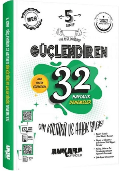 5. Sınıf Din Kültürü ve Ahlak Bilgisi Güçlendiren 32 Haftalık Denemeleri