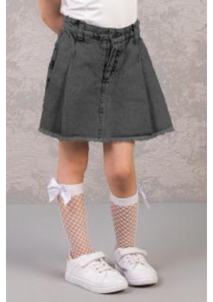 Dmb Püsküllü Kız Şort Etek - Siyah