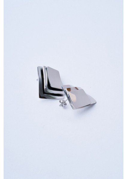 Nested Square Çelik Küpe