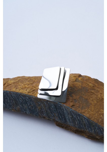 Nested Square Çelik Küpe