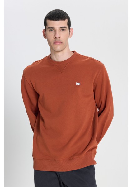 Regular Fit Normal Kesim %100 Pamuk Bisiklet Yaka İçi Polarlı Bordo Sweatshirt fiyatları