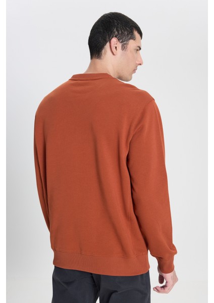 Regular Fit Normal Kesim %100 Pamuk Bisiklet Yaka İçi Polarlı Bordo Sweatshirt indirimleri