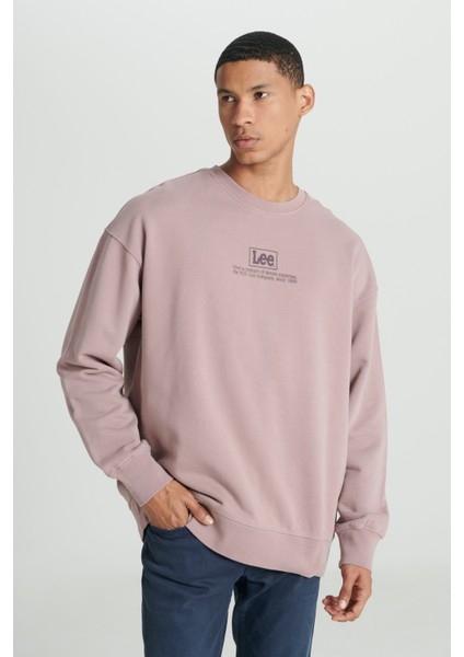 Loose Fit Rahat Kesim %100 Pamuk Bisiklet Yaka Şardonlu Sweatshirt fiyatları