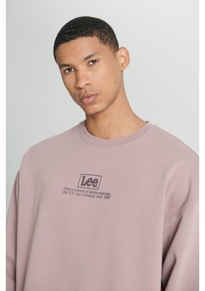 Loose Fit Rahat Kesim %100 Pamuk Bisiklet Yaka Şardonlu Sweatshirt fırsatları
