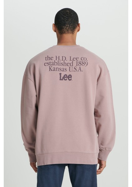Loose Fit Rahat Kesim %100 Pamuk Bisiklet Yaka Şardonlu Sweatshirt indirimleri