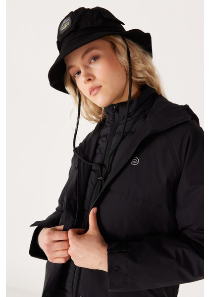 All Terrain Gear Regular Fit Kapüşonlu Çift Kullanımlı Siyah Su Geçirmez Ceket