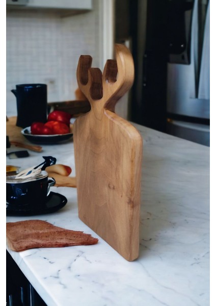 Geyik Boynuzu Figürlü Kesme Tahtası Masif Ceviz Ağacı fiyatları