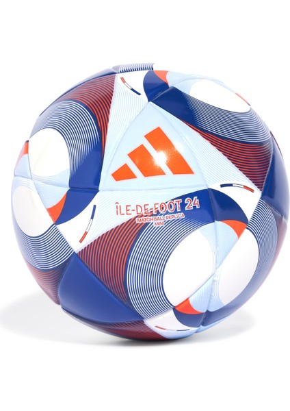 OLYMPICS24 Mini Futbol Topu Dış Mekan Kullanımı İçin Özel Tasarım Mavi-Beyaz