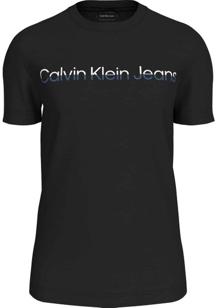 Bisiklet Yaka Baskılı Siyah Erkek T-Shirt J30J3256760GM Mıxed Instıtutıonal