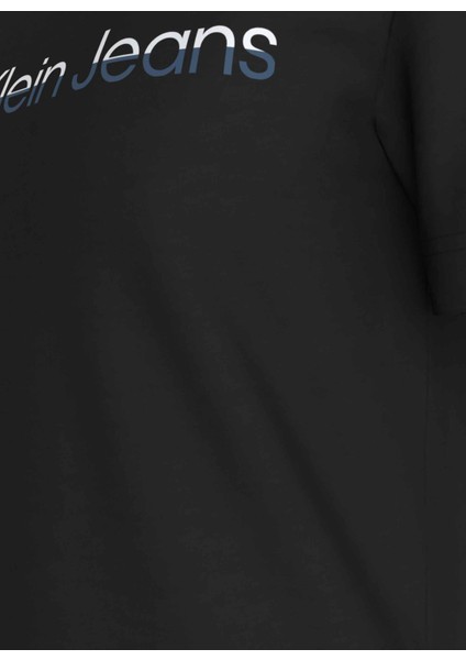 Bisiklet Yaka Baskılı Siyah Erkek T-Shirt J30J3256760GM Mıxed Instıtutıonal