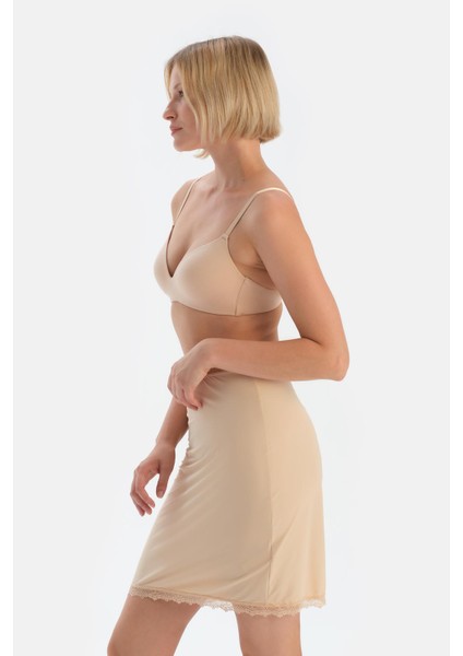 Ten 4013KC Etek Ucu Dantelli Mıdı Jupon modelleri