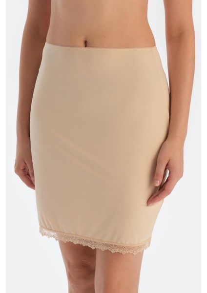 Ten 4013KC Etek Ucu Dantelli Mıdı Jupon indirimleri