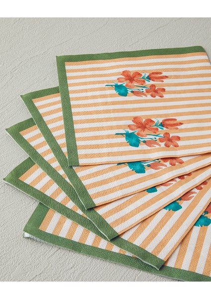 Retro Flower Kağıt 20'li Kağıt Peçete Yeşil fiyatları