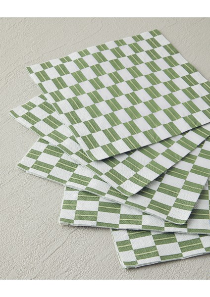 Retro Trellis Kağıt 20'li Kağıt Peçete Yeşil fiyatları