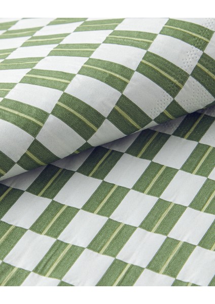 Retro Trellis Kağıt 20'li Kağıt Peçete Yeşil modelleri