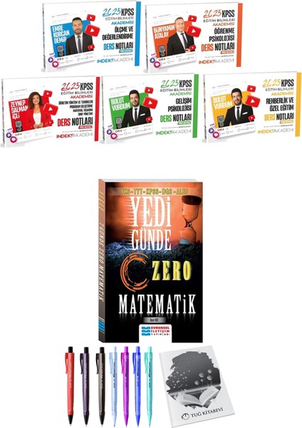 Yedi Günde Zero Matematik - 2025 Kpss Eğitim Bilimleri Video Ders Notları 5li Set