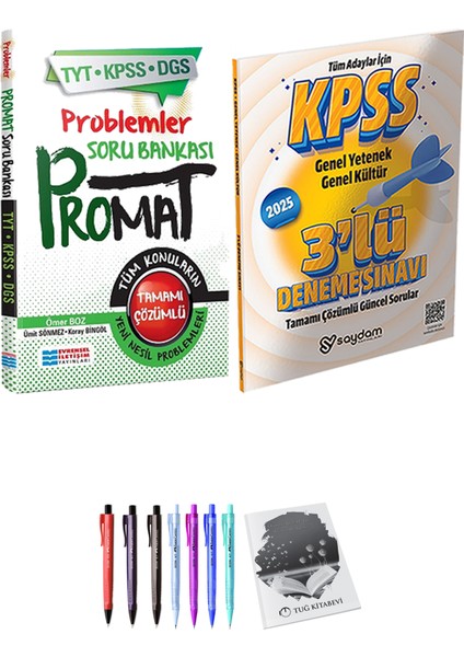 Promat Problemler Soru Bankası - Saydam Yayınları 2025 Kpss 3lü Deneme